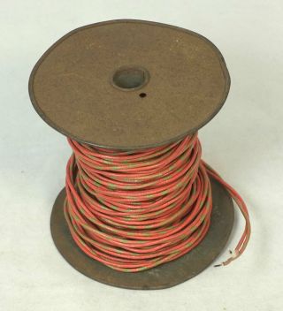 Spool Vintage Western Electric Red Cloth Wire