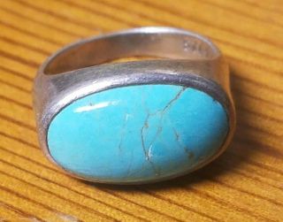 Vintage Sterling Silver & Turquoise Ladies Or Child 