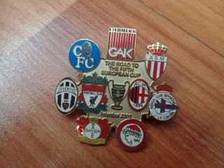 Vintage Liverpool Road To The 2005 Champions League Final Football Pin Badge
