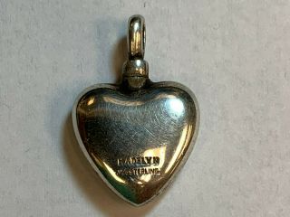 Vintage Madelyn 925 Sterling Silver Heart Pendant For Cremation Ashes Pendant