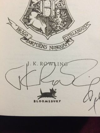 Signed Harry Potter Book - First Ed,  First Print - Signed By J.  K.  Rowling