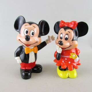 Vtg Mickey And Minnie Mouse Coin Banks - Walt Disney Productions