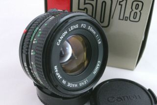 Canon Fd 50mm F/1.  8 Fd Lens Prime For Ae - 1 A - 1 Vintage Slr Camera Made In Japan