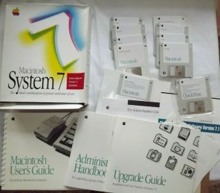 Vintage Apple Macintosh OS System 7 7.  1 with 3½ 