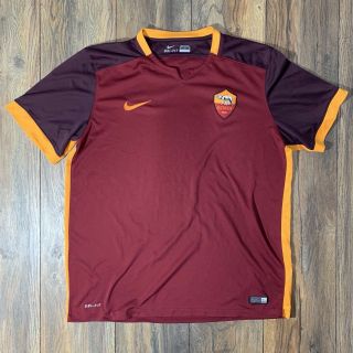 Vintage As Roma Nike Dri - Fit Authentic Soccer Jersey Futbol Shirt Men 