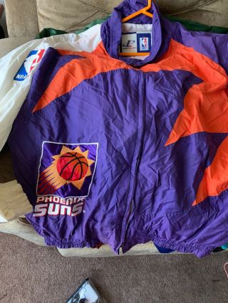 Vintage Phoenix Suns Nba Basketball Zip Coat Jacket Xl Logo Athletic