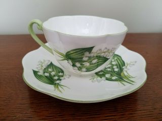 Vintage Teacup And Saucer Shelley “lily Of The Valley” English Fine Bone China