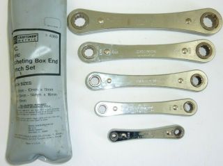 Craftsman 9 - 4369 Metric 12 - Pt Box End Ratchet Wrench Set Ratcheting Usa Vintage