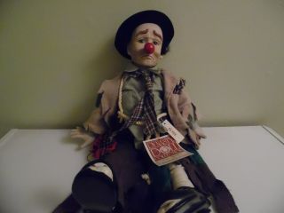 Vtg 1983 19” A Dynasty Doll Clyde The Hobo Sad Clown
