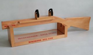 Vintage Winchester Rifle Scope Display Stand Gun Shop Sign