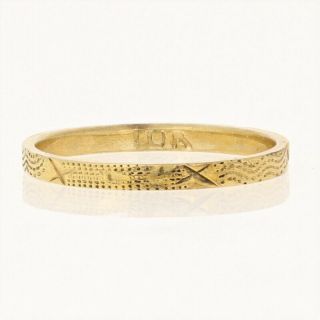 Vintage Etched Band - 10k Yellow Gold Child 