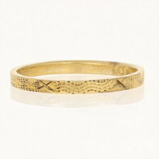 Vintage Etched Band - 10k Yellow Gold Child ' s Keepsake Ring 2