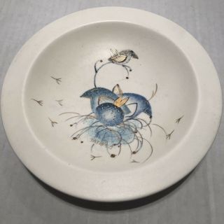 Mcm Sasha Brastoff Ceramic Dish Blue Bird In Nest 5.  75” Vintage