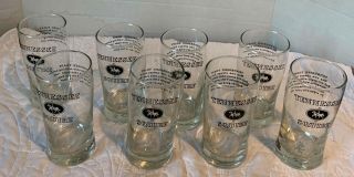Set Of 8 Jack Daniels Tennessee Squire Tall Glasses Vintage 5.  5 " Libbey Glass