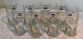 Set Of 8 Jack Daniels Tennessee Squire Tall Glasses Vintage 5.  5 