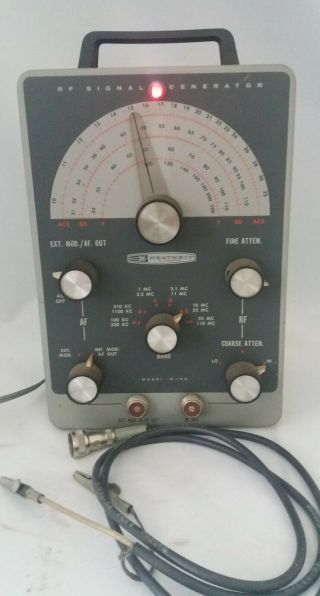 Vintage Heathkit Rf Signal Generator Model Ig - 102 Powers On Made In U.  S.  A.  W/con