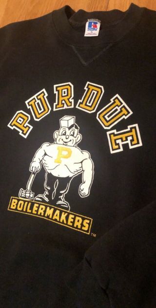 Vintage Russell Athletic Purdue Boilermakers NCAA Crewneck Sweatshirt XL 2