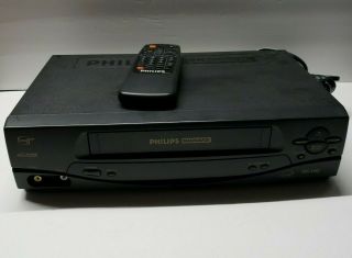 Philips Vcr Plus 4 Head Vhs Player Model Vra431at23 With Remote