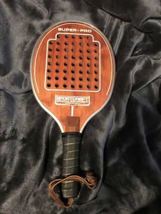 Vintage Sportcraft Model - Pro Paddle Tennis Paddle Racket Made In Usa