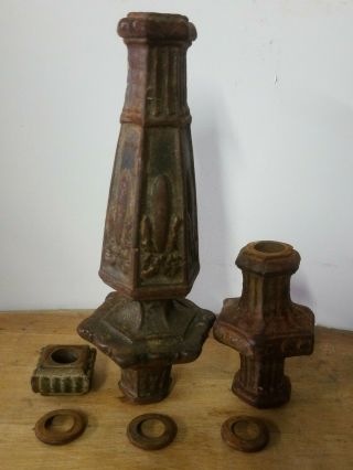 Vintage Antique Cast Iron Floor Lamp Parts Spacers Risers Sleeves Pillars