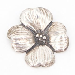Vtg Sterling Silver - Hand & Hammer Dogwood Flower Floral Brooch Pin - 14g