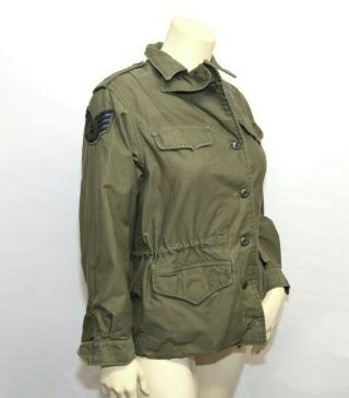 Vtg 70s 1974 Vietnam Usaf Air Force Army Womens Field Jacket Coat 10 R