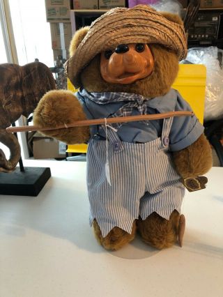 Vtg Numbered Le Robert Raikes Tom Sawyer Wood Face Collectible Teddy Bear 1202