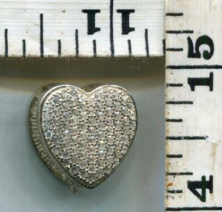 Vintage Sterling Bracelet Charm 81113 Opening Pendant/enhancer Cz Studded Heart