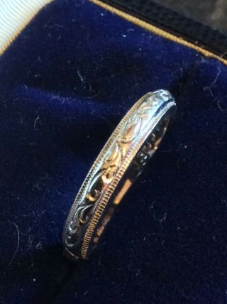 Ladies Vintage Solid Silver Ring Very Nicely Decorated.  Size N.
