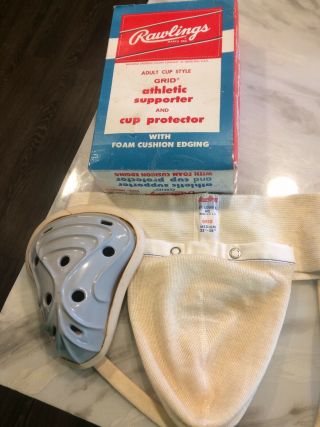 Vintage 1960’s Rawlings Grid Athletic Supporter & Cup Protector - Box - Htf