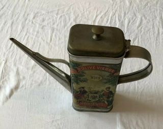 Vintage Italian Olive Oil 6 " Tin Pourer Dispenser