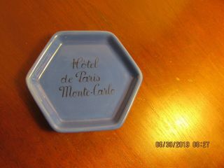 Vintage Hotel De Paris - Monte Carlo Blue Hexagonal Coaster St Uze Ceramics Drome
