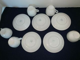 (Set of 5) Vintage Crown Porcelain Potteries BLUEBIRD Demitasse CUPS and SAUCERS 4
