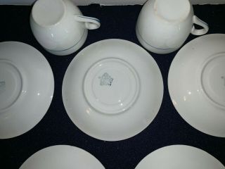 (Set of 5) Vintage Crown Porcelain Potteries BLUEBIRD Demitasse CUPS and SAUCERS 5