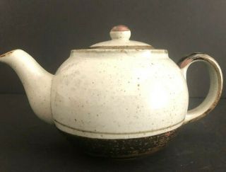 Vintage Otagiri Mariner Teapot Japan Stoneware Gray With Brown Band