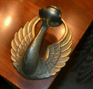 Vintage Brass Bird Peacock Candle Holder Wall Sconce Candlestick