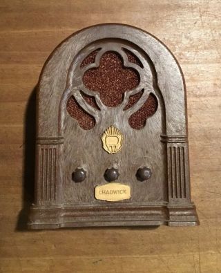 Vintage Mini Old Style Radio Music Box 3 1/2” 1974 ”happy Days Are Here Again”