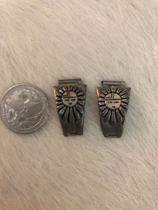 Vintage Sterling Silver Sun Face Watch Tips