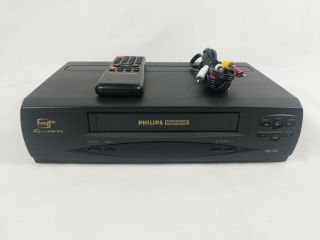 Philips Magnavox Vcr Plus Vhs Player With Remote And A/v Cable
