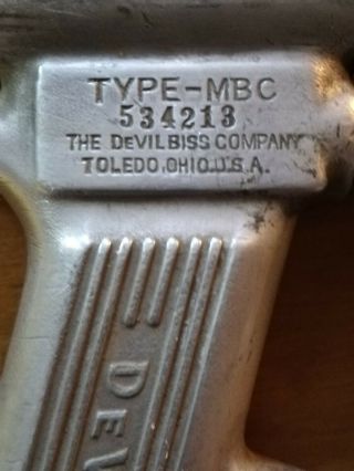 Vintage DeVilbiss Type MBC Paint Spray Gun 2