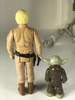 Star Wars Vintage Figure Luke Skywalker Bespin w/blaster Yoda 1980 LFL HK 6