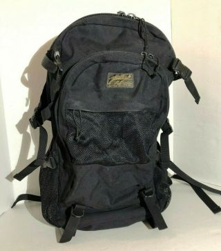Eddie Bauer Camping Hiking Outdoors Black Nylon Day Backpack Vgc Vintage 1990s