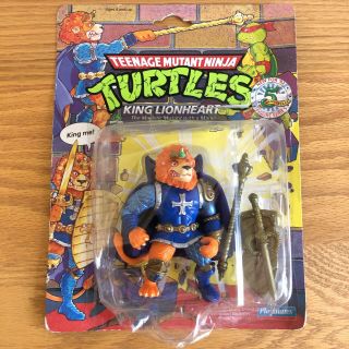 Vintage Tmnt Ninja Turtles 1992 King Lionheart Figure Moc 5th Anv.  Complete