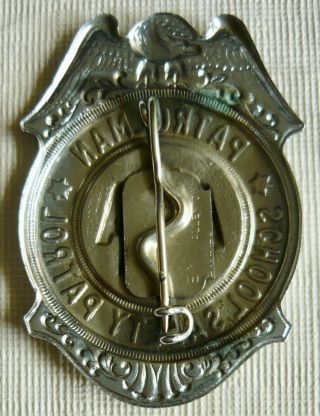 Vintage Obsolete AAA School Safety Patrol Patrolman Badge 2