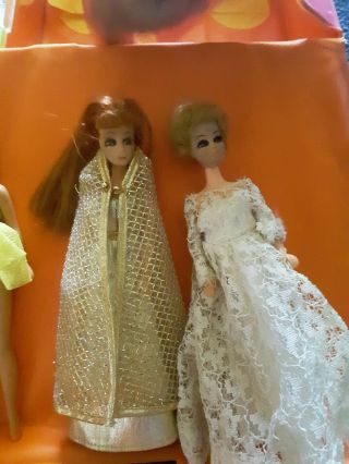 Vintage 1971 Topper Toys Dawn And Her Friends Doll Case & Dawn Dolls and clothes 3