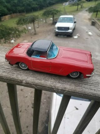 Vintage Tin Friction Battery Operated Corvette Made Japan