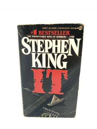 It By Stephen King Signet Paperback Vtg Cover 1987 Horror