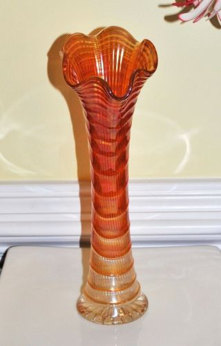 Vintage Carnival Marigold Ripple Vase