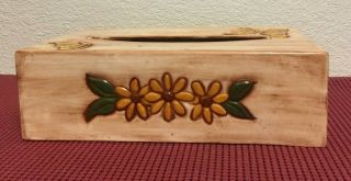 D) Vintage Hand Painted Porcelain Butterfly Flowers Rectangle Tissue Box Holder