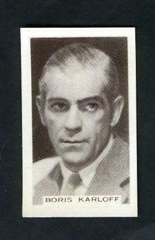 Vintage Boris Karloff Uk Tobacco/cigarette Card With Biography 1930s